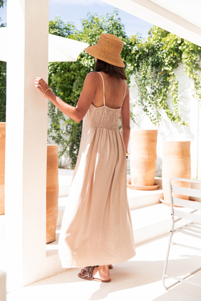 NAËL Beige - Robe Longue