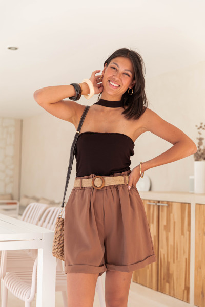 SOAN Camel - Short Ceinturé