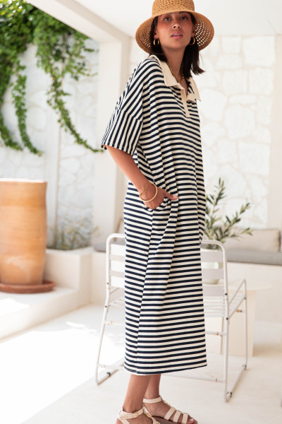 YSÉE Bleue - Robe Rayée