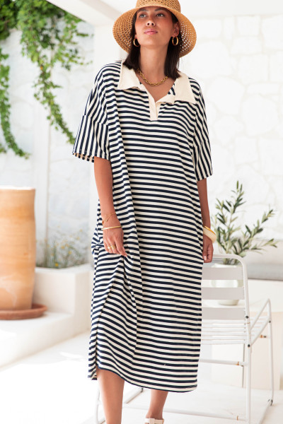 YSÉE Bleue - Robe Rayée