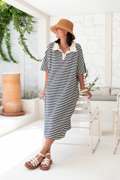 YSÉE Bleue - Robe Rayée