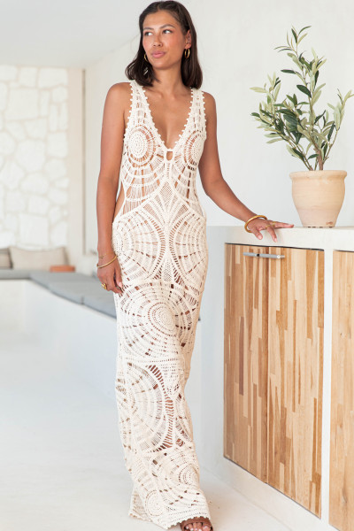 YARA Beige - Robe Crochet