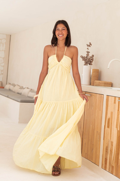 VICKY Jaune - Robe Longue
