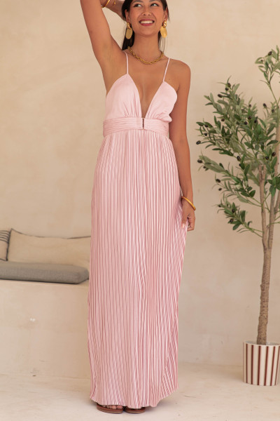 ELYNN Rose - Robe Plissée