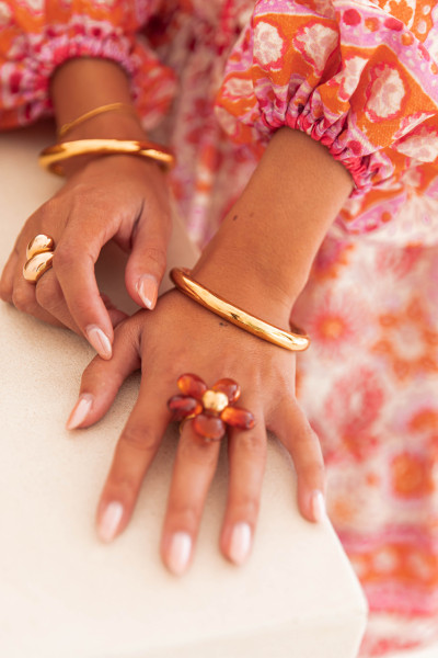 DOMITILLE Orange - Bague Fleur