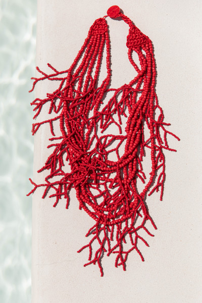 OLA Rouge - Collier Perles