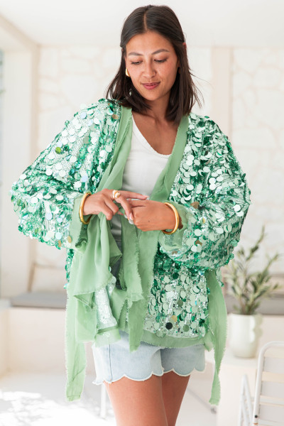 ESMÉE Turquoise - Kimono Sequins