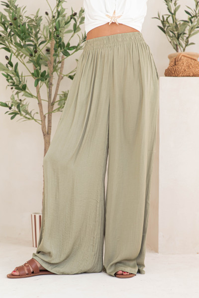 KAREN Kaki - Pantalon Fluide