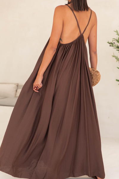 KETTY Chocolat - Robe Longue