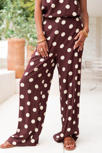 ACHILLE Bordeaux - Pantalon À Pois