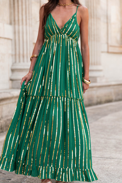 CÉLESTA Verte - Robe Sequins