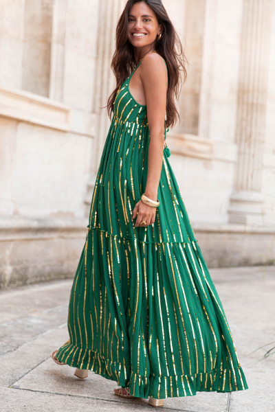 CÉLESTA Verte - Robe Sequins