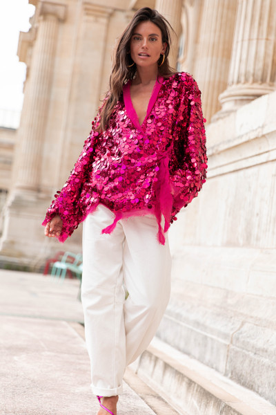 ESMÉE Fuchsia - Kimono Sequins