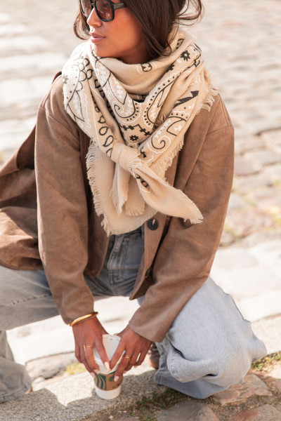 FRANTZ Beige - Écharpe Bandana