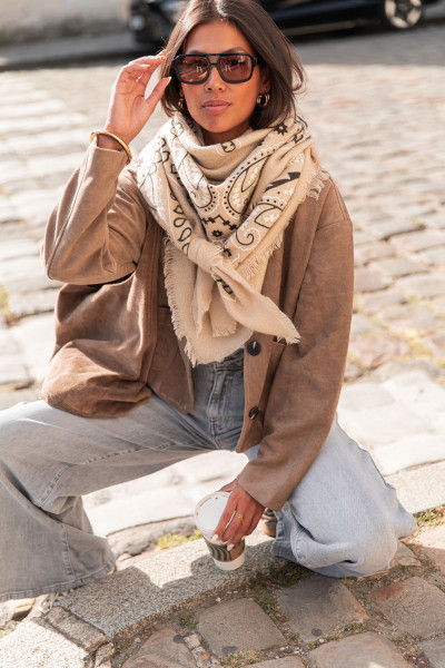 FRANTZ Beige - Écharpe Bandana