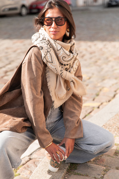 FRANTZ Beige - Écharpe Bandana