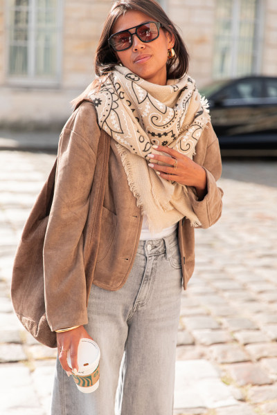 FRANTZ Beige - Écharpe Bandana