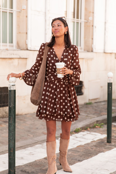 ANJA Pois Blanc - Robe Courte