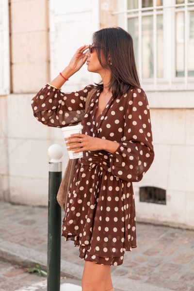 ANJA Pois Blanc - Robe Courte