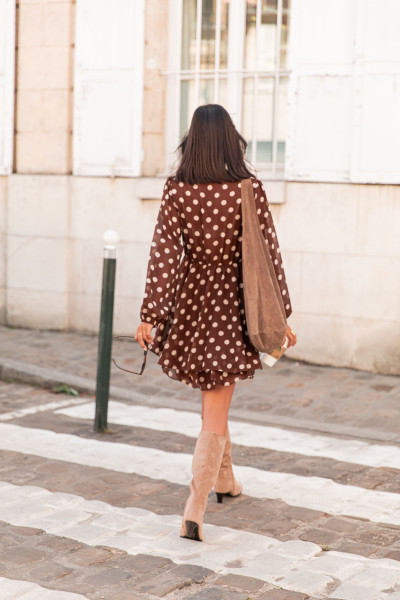 ANJA Pois Blanc - Robe Courte