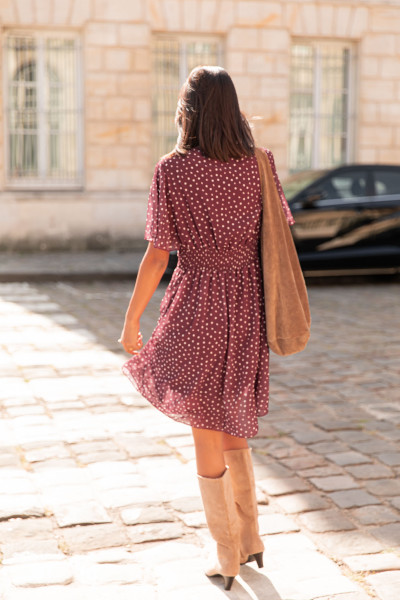 LILIE Bordeaux - Robe À Pois