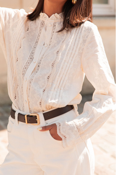 BÉVERLY Écrue - Chemise Dentelle