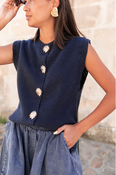 TIMAËL Bleu Marine - Gilet Sans Manches