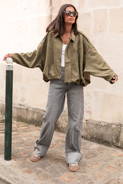 MARLOW Kaki - Veste Suédine