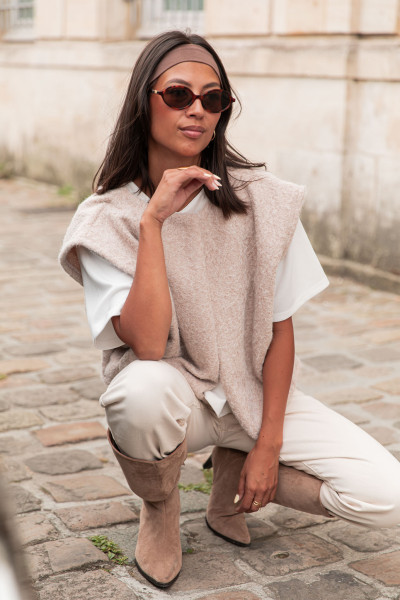 VICTOIRE Beige - Veste Sans Manches