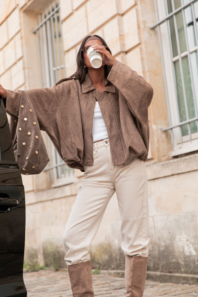 MARLOW Taupe - Veste Suédine