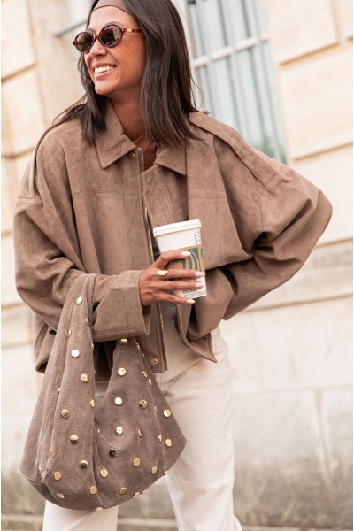 MARLOW Taupe - Veste Suédine