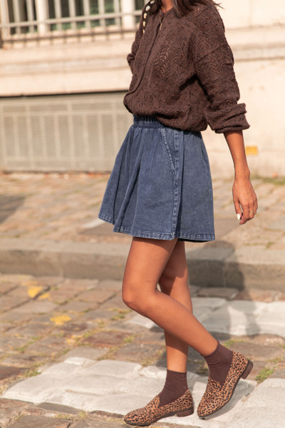 THÉOPHILE Bleu Marine - Jupe/Short Denim