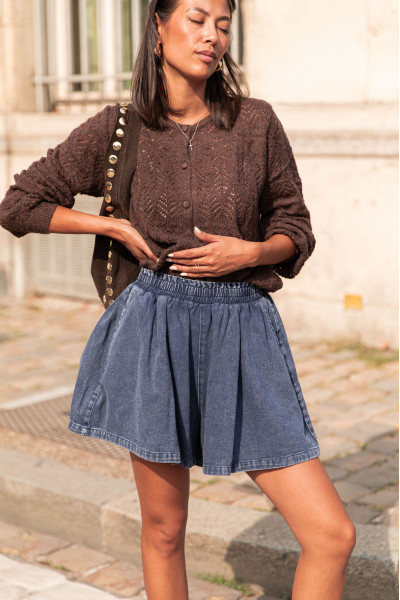 THÉOPHILE Bleu Marine - Jupe/Short Denim