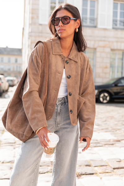 HARRY Taupe - Veste Suédine