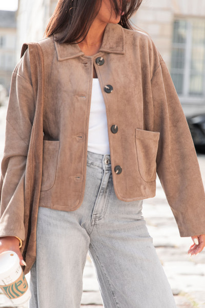 HARRY Taupe - Veste Suédine