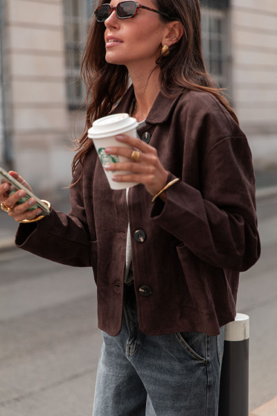 HARRY Chocolat - Veste Suédine