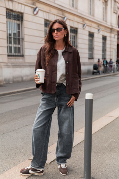 HARRY Chocolat - Veste Suédine