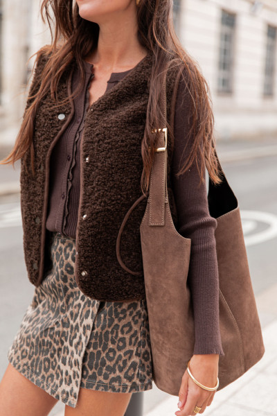 TEDDY Chocolat - Gilet Sans...