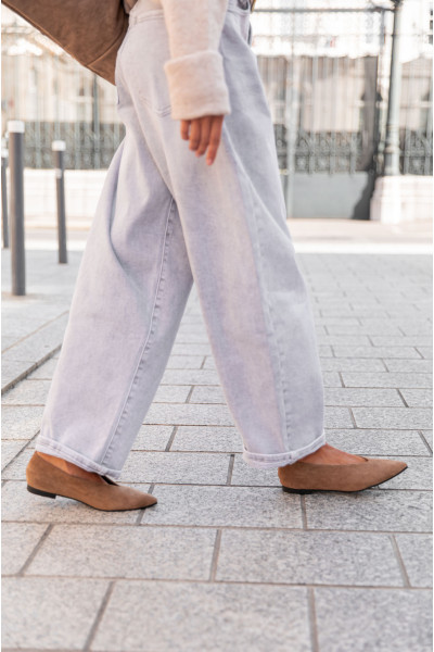 DANAÉ Taupe - Ballerines Suédine