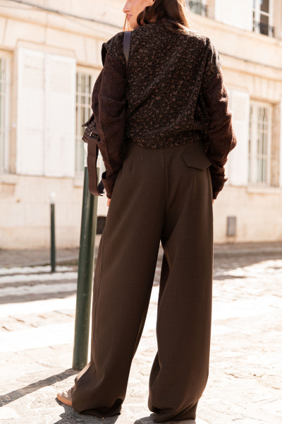 BENJAMIN Chocolat - Pantalon À Pinces