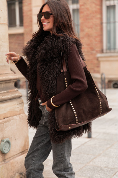 PRESTON Chocolat - Cabas Daim