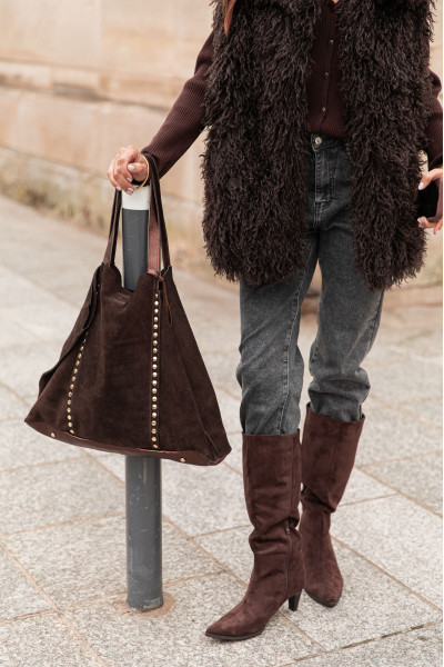 PRESTON Chocolat - Cabas Daim