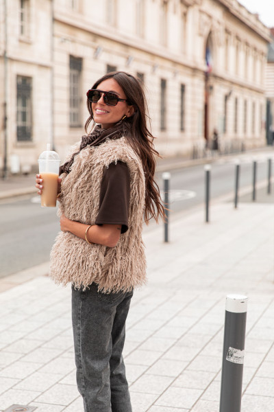 ROBINE Beige - Gilet Sans Manches