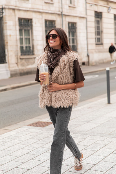 ROBINE Beige - Gilet Sans Manches