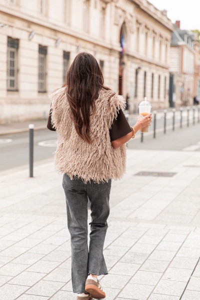 ROBINE Beige - Gilet Sans Manches