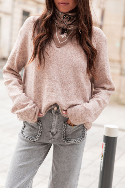 SAËL Taupe - Pull Loose