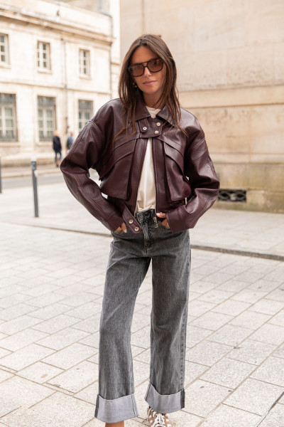 LÉNA Bordeaux - Perfecto Similicuir