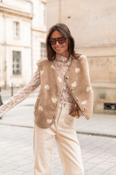 ARCHIE Taupe - Gilet Sans Manches Moumoute