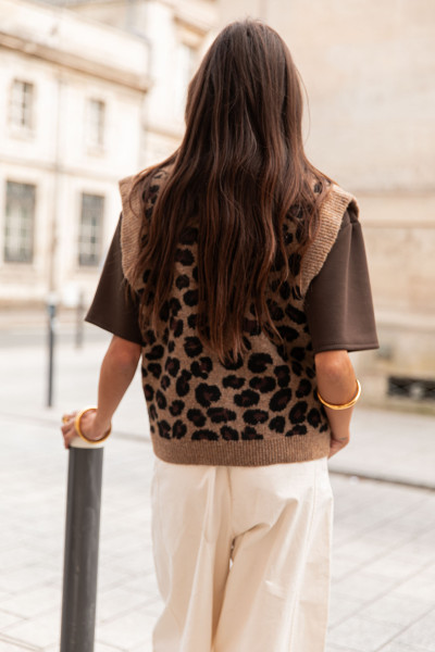 ROMANE Léopard - Polo Sans Manches