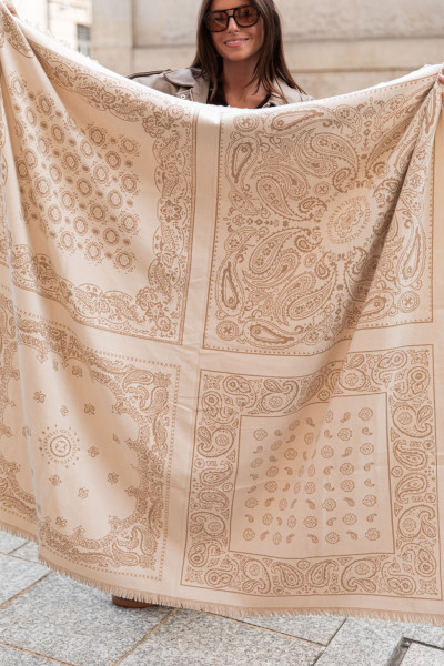 TWIST Beige - Écharpe Bandana réversible